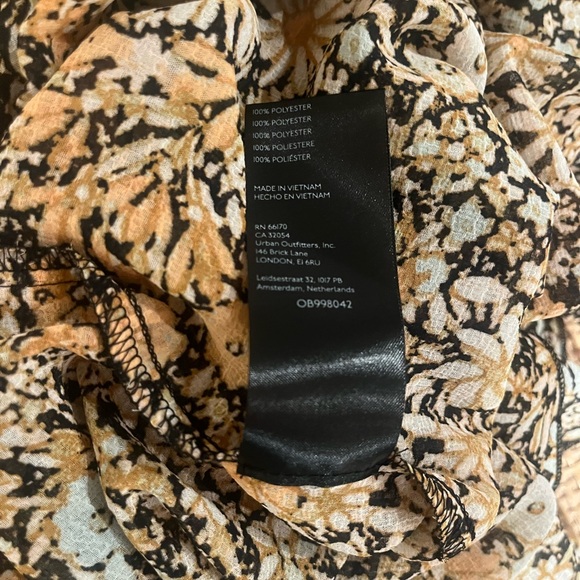 Free People Feelin Groovy Ruffle Detail Flowy Yellow and Black Floral Maxi Dress - Picture 9 of 9